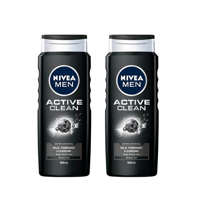 NIVEA Men Active Clean Shower Gel ครีมอาบน้ำสำหรับผู้ชาย