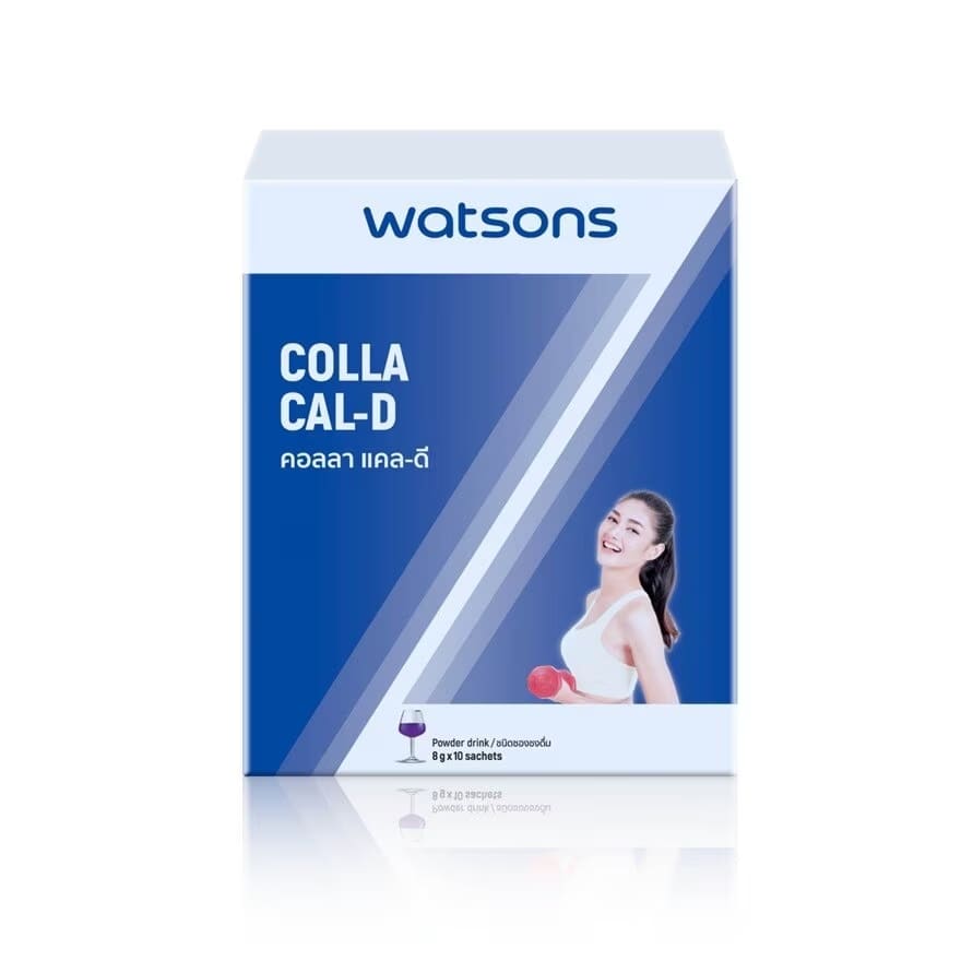 Watsons COLLA CAL-D วิตามินดี ตัวอาหารเสริมสูตรละลายน้ำ ชงดื่มง่ายทั้งน้ำเย็นและน้ำปกติ